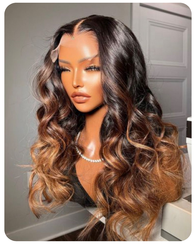 Honey Blond Balyage HD lace 13X4 Body Wave