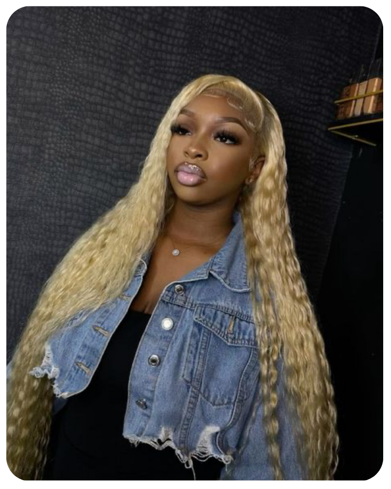 613 blond curly HD lace wig 13X4