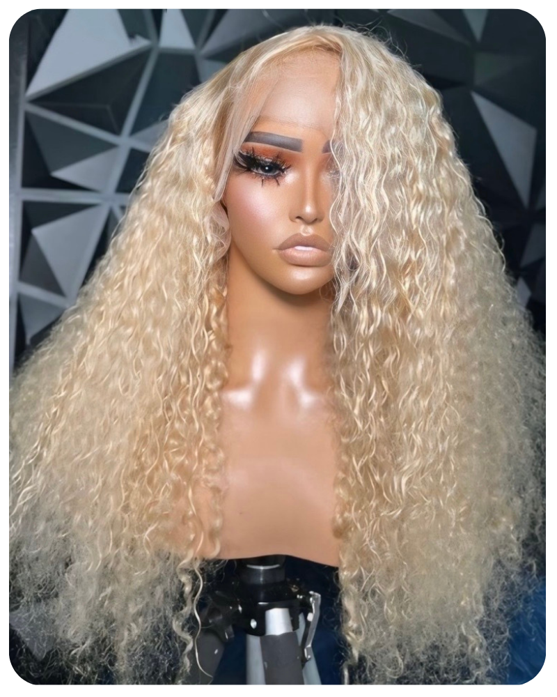 613 blond curly HD lace wig 13X4