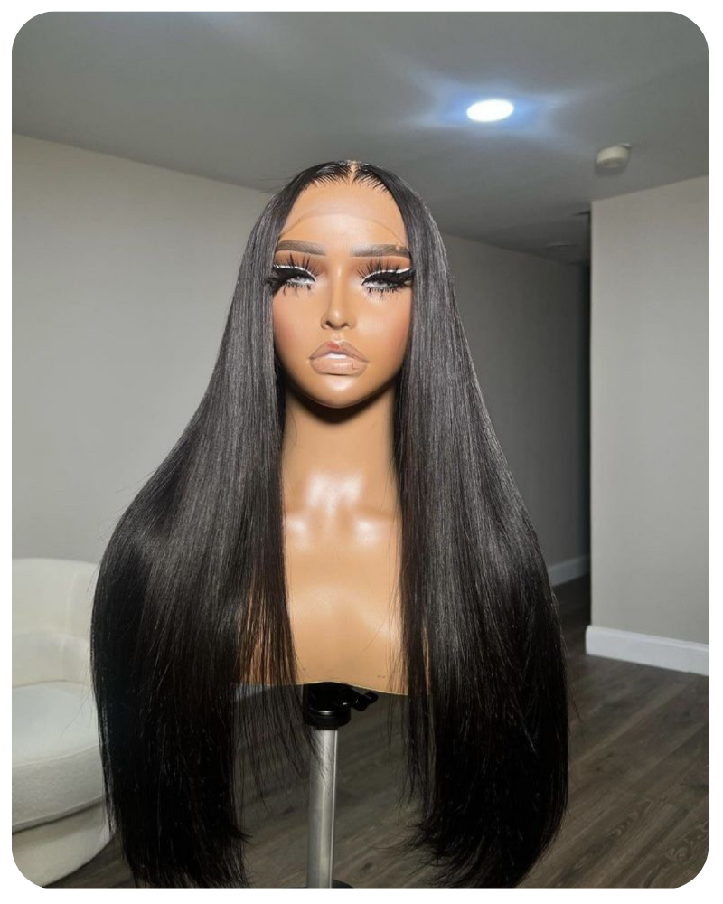 Straight Silky Jet Black HD lace 13X4