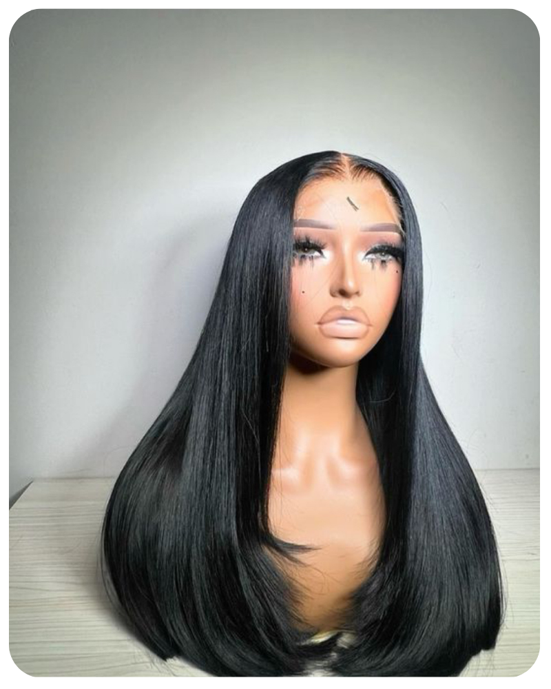 Straight Silky Jet Black HD lace 13X4