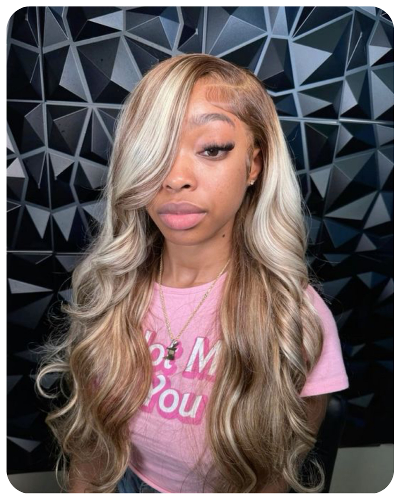 Honey Ash Blonde with Platinum Highlights HD lace wig Body Wave