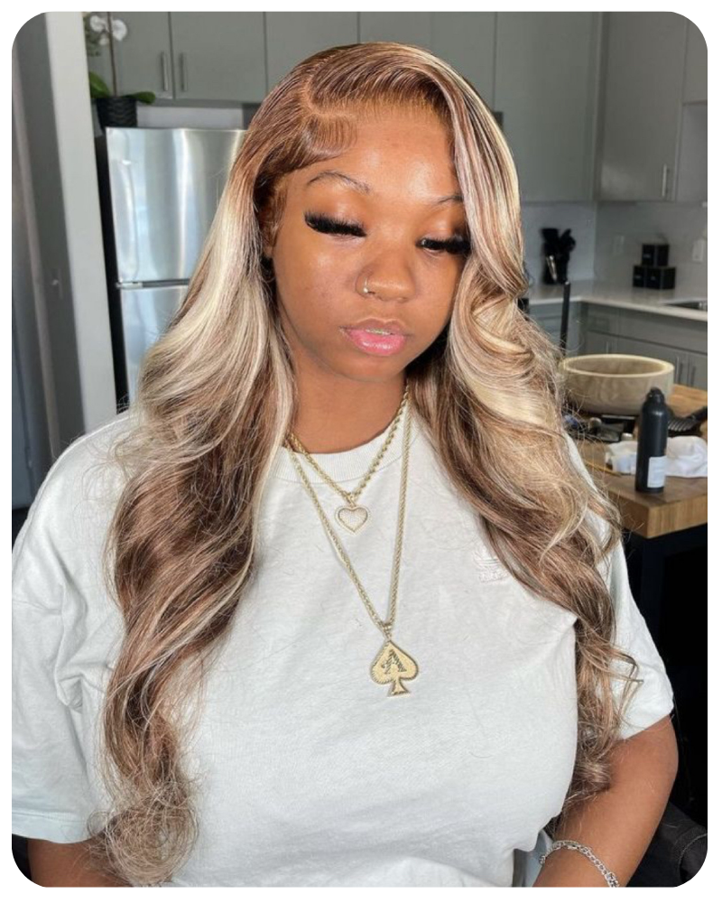 Honey Ash Blonde with Platinum Highlights HD lace wig Body Wave