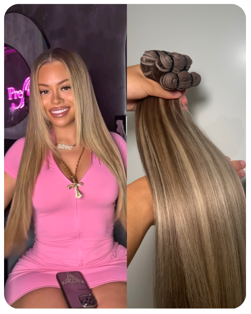 Latto straight honey blond highlight bundle