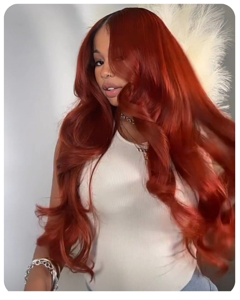 Dark Copper Real HD Lace 13x6 Full Frontal Wigs Body Wave